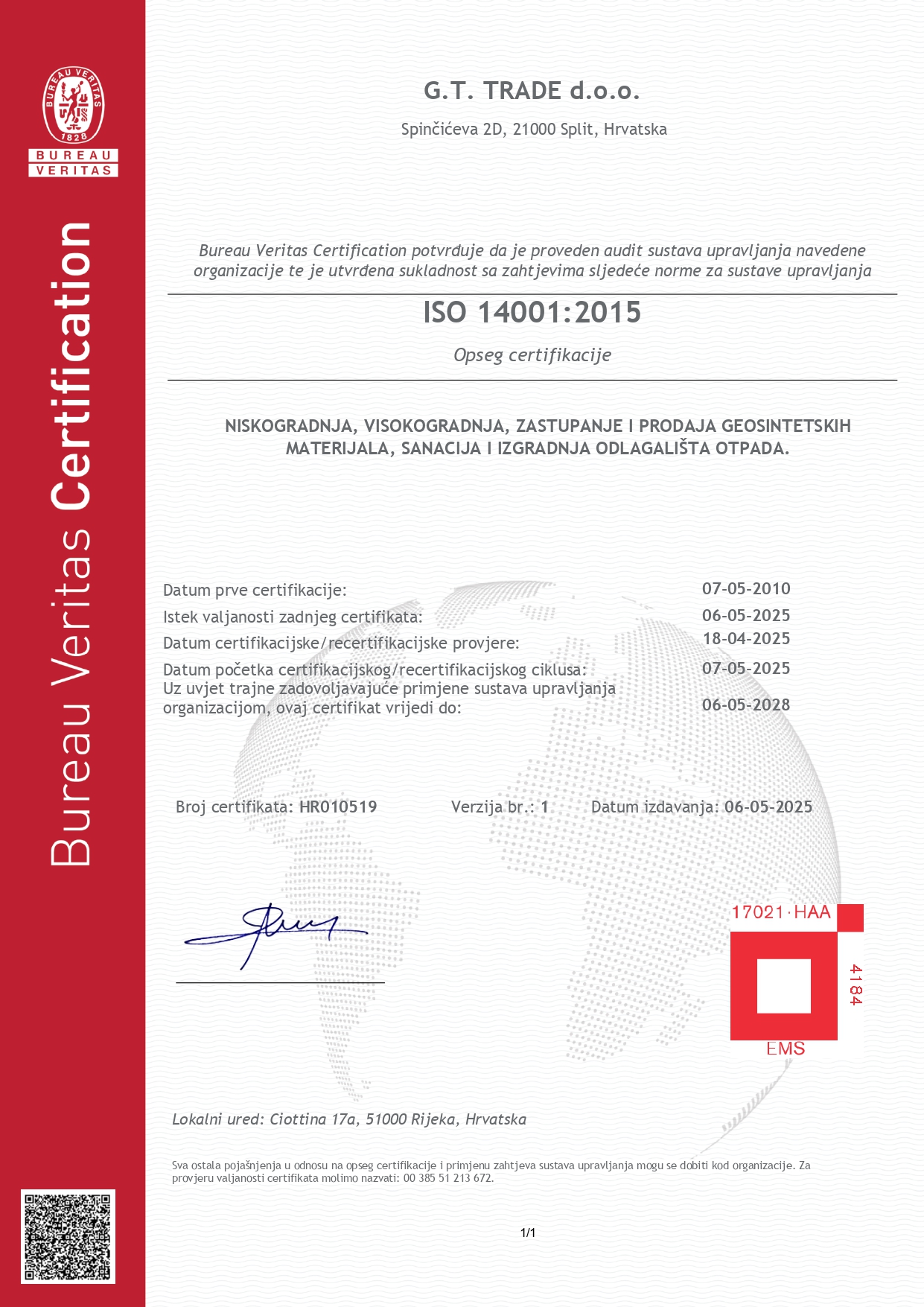 14 hrv Certificate HR010519 # Item 1-9LTX5K9_page-0001